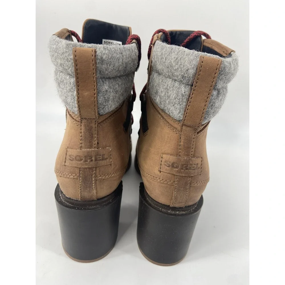 Sorel Boots Women 10 Brown Blake Nubuck Heel Ankle Block Heel Winter‎ Waterproof